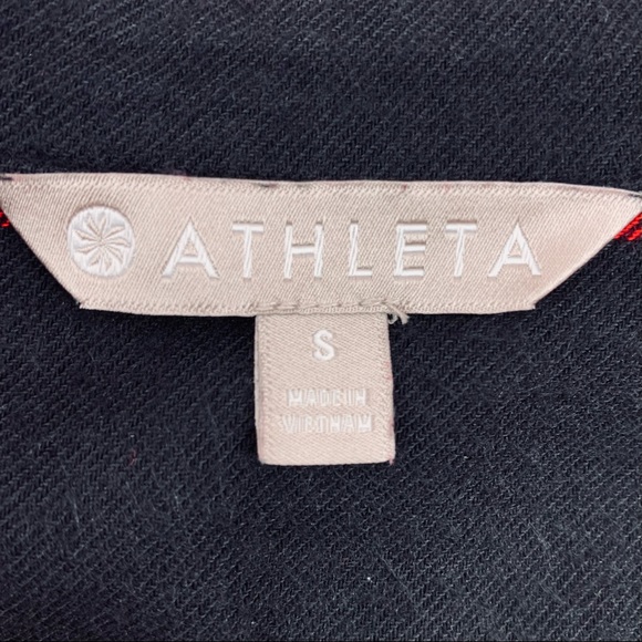 Athleta Red Checkered Print Flannel Button Down Shirt - Picture 7 of 9